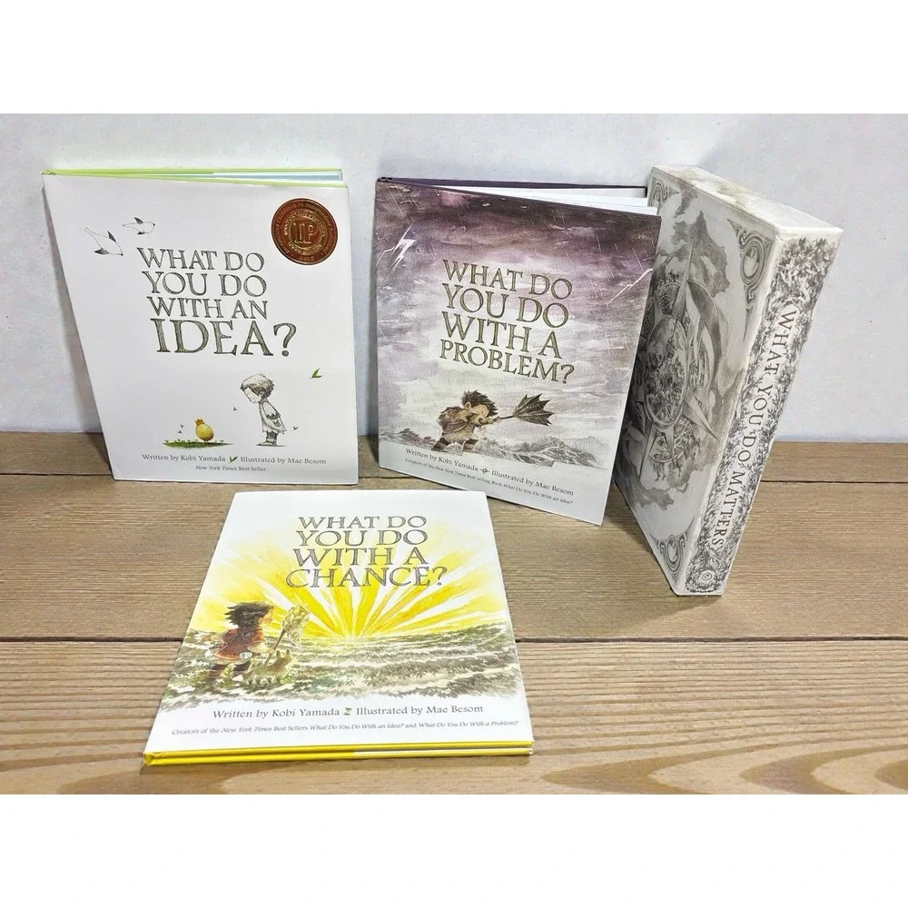 Kobi Yamada Lot of 3 Hardcover Books + Slipcover‎ Case – Idea, Problem, Chance